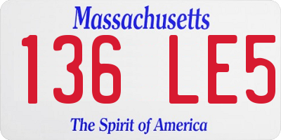 MA license plate 136LE5
