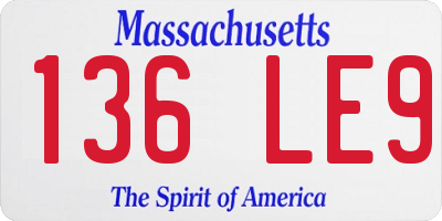 MA license plate 136LE9