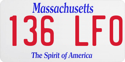 MA license plate 136LF0