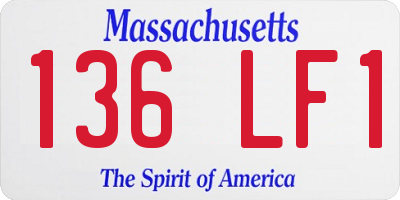 MA license plate 136LF1