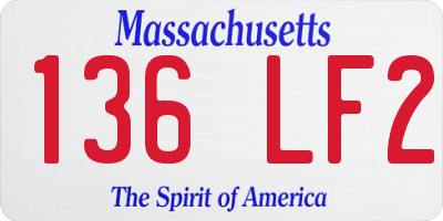 MA license plate 136LF2