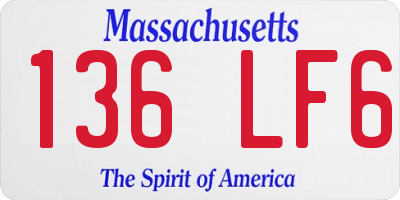MA license plate 136LF6