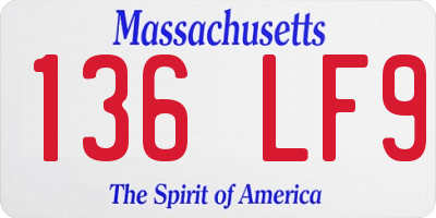 MA license plate 136LF9
