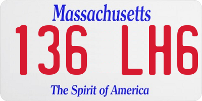 MA license plate 136LH6