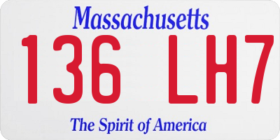 MA license plate 136LH7
