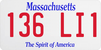 MA license plate 136LI1