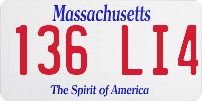 MA license plate 136LI4