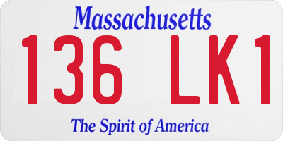 MA license plate 136LK1