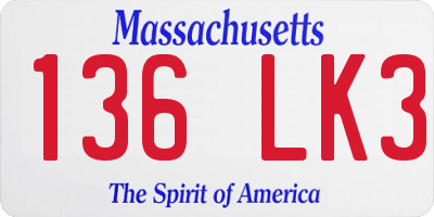 MA license plate 136LK3
