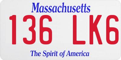 MA license plate 136LK6
