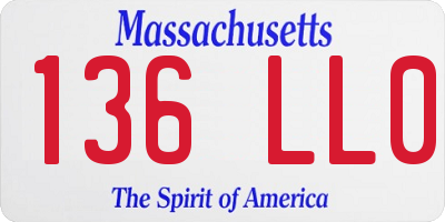 MA license plate 136LL0