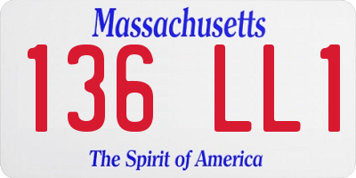 MA license plate 136LL1