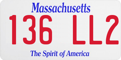 MA license plate 136LL2