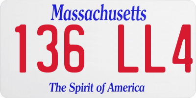 MA license plate 136LL4