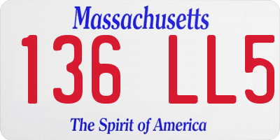 MA license plate 136LL5