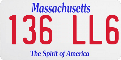 MA license plate 136LL6