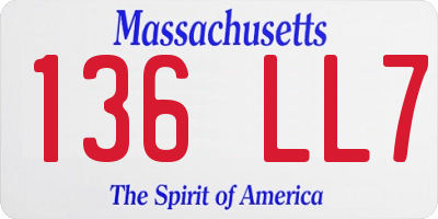 MA license plate 136LL7