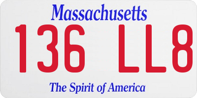 MA license plate 136LL8