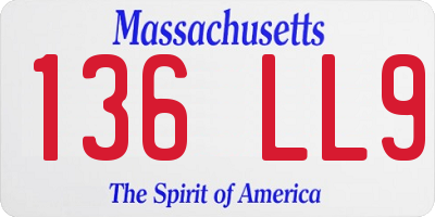 MA license plate 136LL9