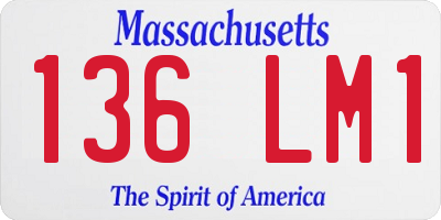 MA license plate 136LM1