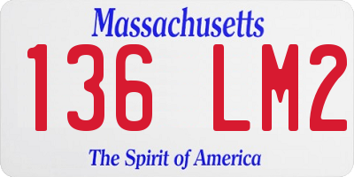 MA license plate 136LM2
