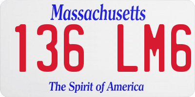 MA license plate 136LM6