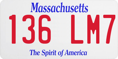 MA license plate 136LM7