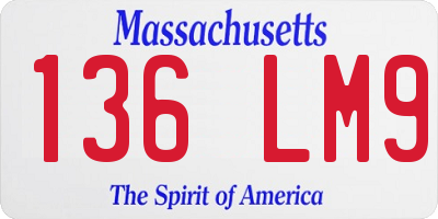 MA license plate 136LM9