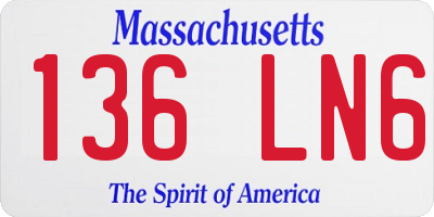MA license plate 136LN6