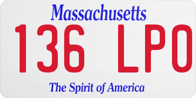 MA license plate 136LP0