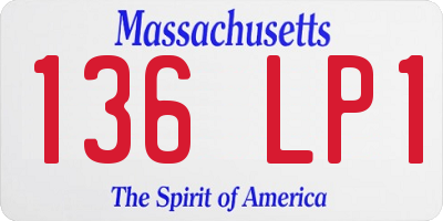 MA license plate 136LP1