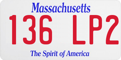 MA license plate 136LP2