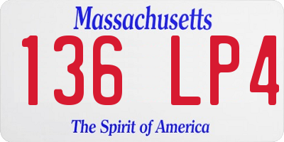 MA license plate 136LP4