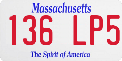 MA license plate 136LP5