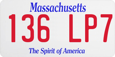 MA license plate 136LP7