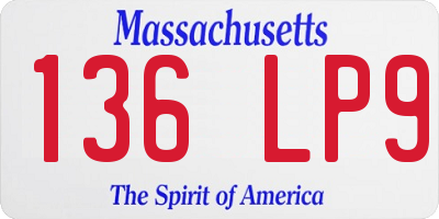 MA license plate 136LP9