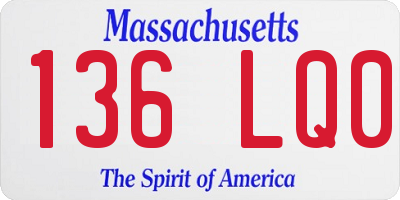 MA license plate 136LQ0