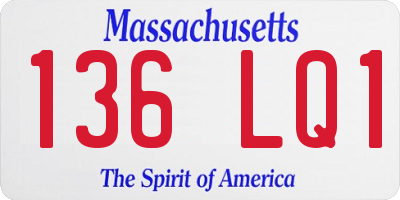 MA license plate 136LQ1