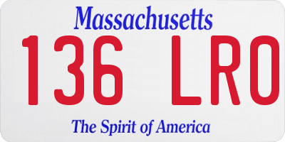 MA license plate 136LR0