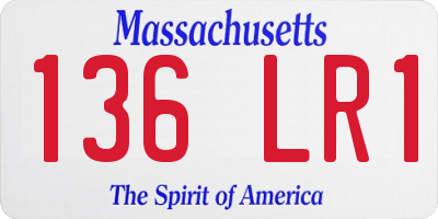 MA license plate 136LR1