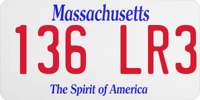 MA license plate 136LR3