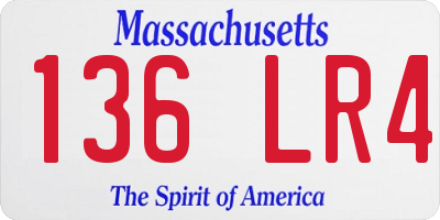 MA license plate 136LR4