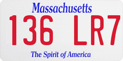 MA license plate 136LR7
