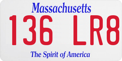 MA license plate 136LR8