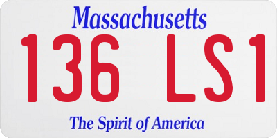 MA license plate 136LS1