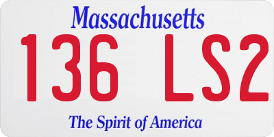 MA license plate 136LS2