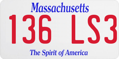 MA license plate 136LS3