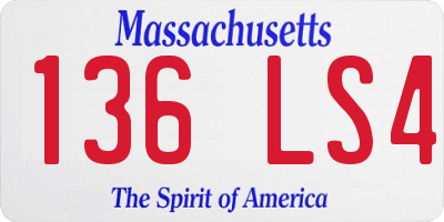 MA license plate 136LS4