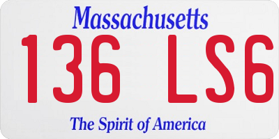 MA license plate 136LS6