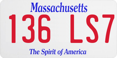 MA license plate 136LS7